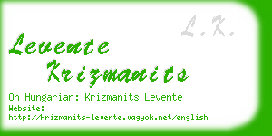 levente krizmanits business card